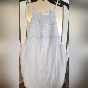 White Sleeveless Halter Cover Up Dress